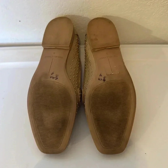 Chelsea & Violet Lisle Tan Leather Studded Loafers Shoes size 9 - Picture 8 of 10